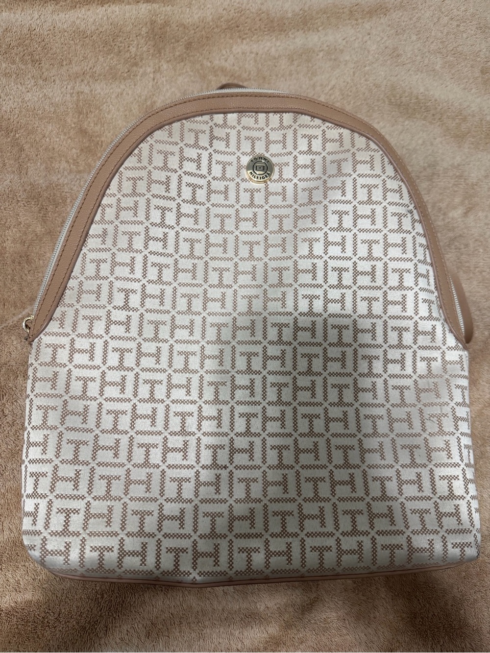 Neutral Beige Patterned Women’s Backpack